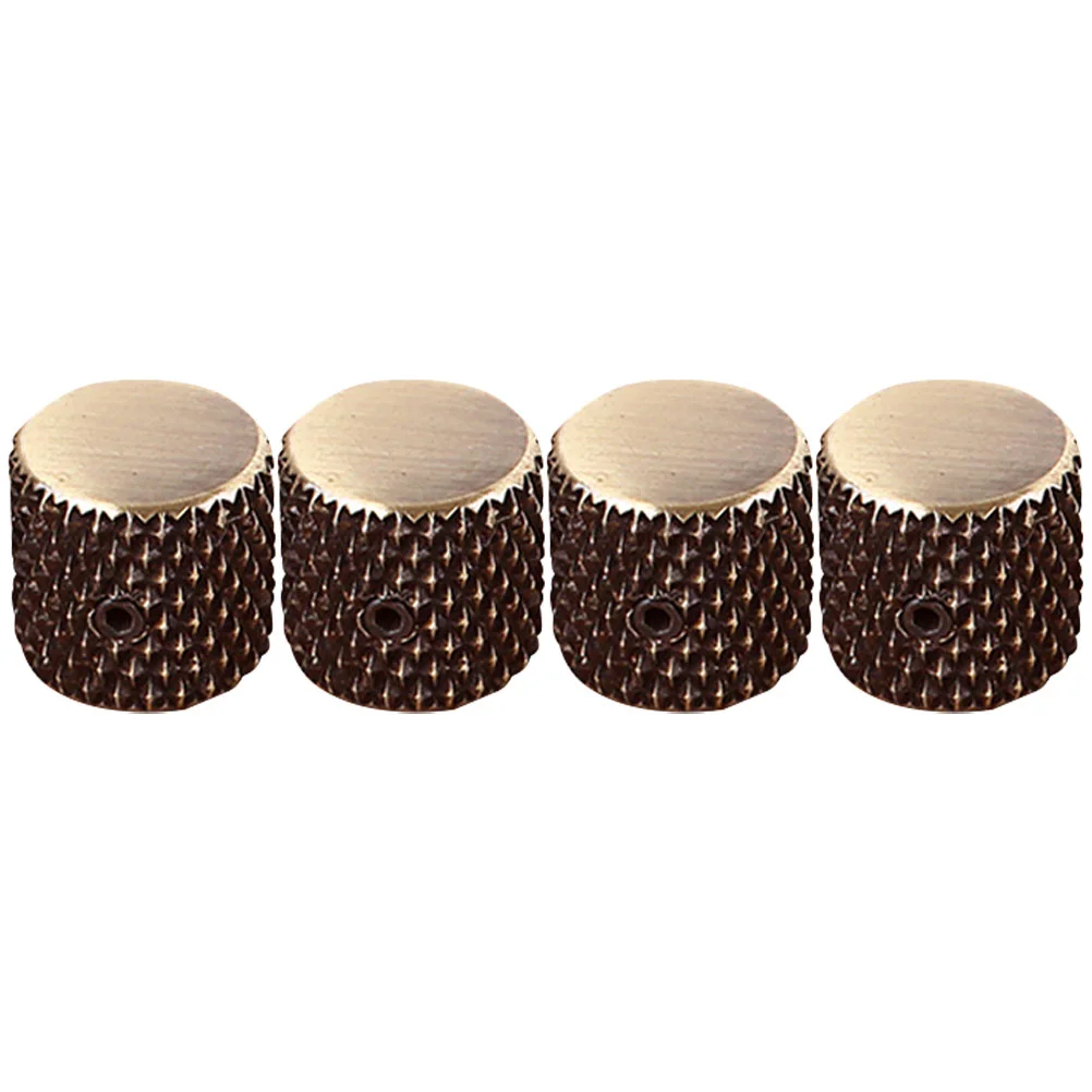 

4 Pcs Aluminum Alloy Guitar Brass Electric Accessories Tone Tuning Knobs Metal Control