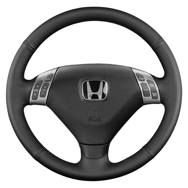DIY car wheel For Honda Accord 2004 2005 2006 2007 Hand Stitched Non-slip black Suede&Leather Steering Wheel Cover Accessory