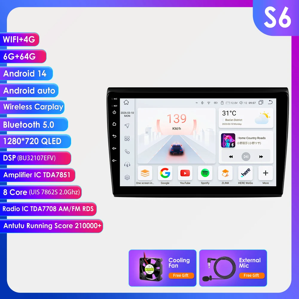 Hizpo 8-Core 360 Camera Draadloze CarPlay Android Auto voor Fiat Bravo 2007 - 2012 Autoradio GPS Intelligente Systemen DSP SWC RDS GPS 4G WIFI