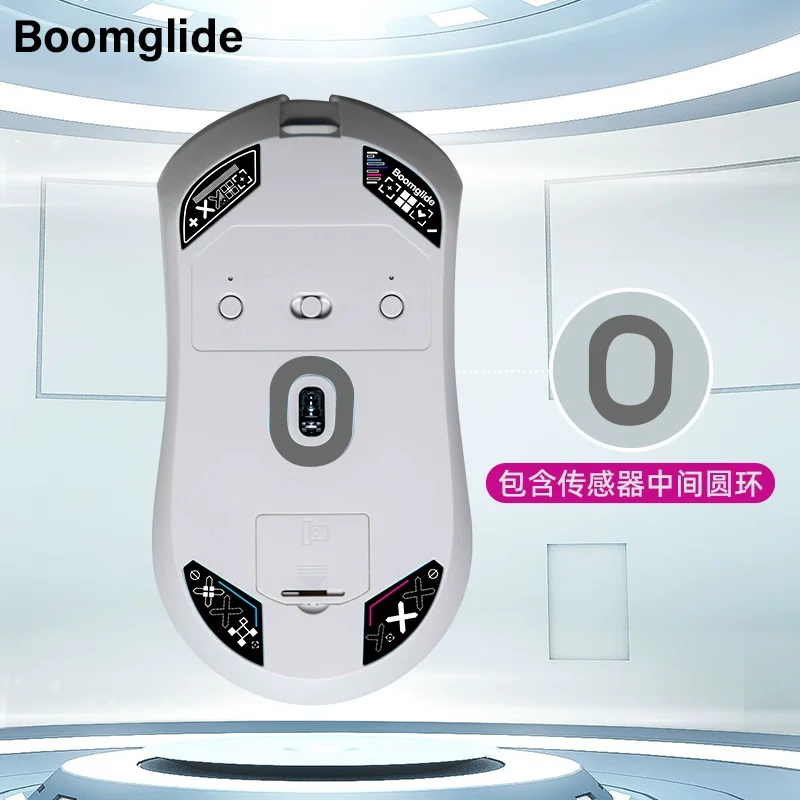 BOOMGLIDE   GlassMouse Feet Compatible Darmoshark M3 Mouse Customized Round Curved Edge Glass Skates