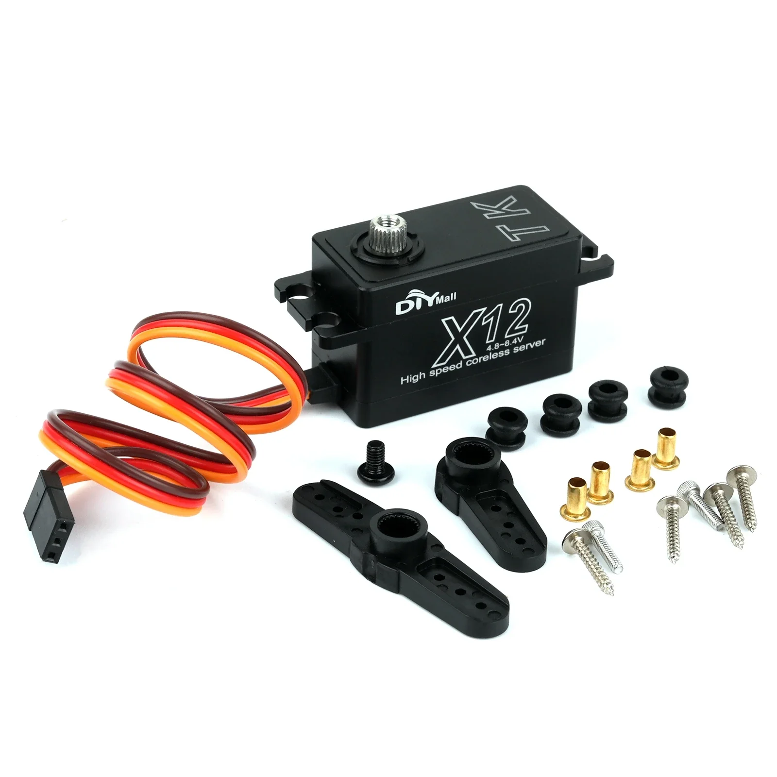 12KG High-Speed Digital Servo Short Body Coreless Motor 25T Steel Gear Full Metal for 1/8 1/10 RC Car/Truck (180°/270°/360°)