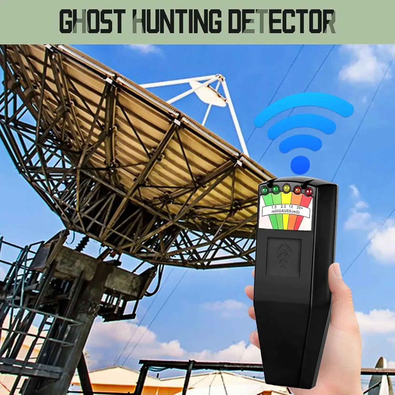 5-LED EMF متر كاشف المجال المغناطيسي شبح الصيد خوارق المعدات تستر المحمولة عداد المهنية EMF متر فاحص