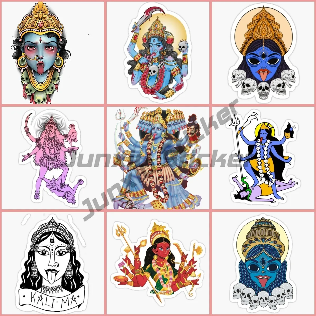 

Kali Indian Mythological Character Vinyl Graphic Car Stickers Skateboard Waterproof Camper JDM Decorate Decals