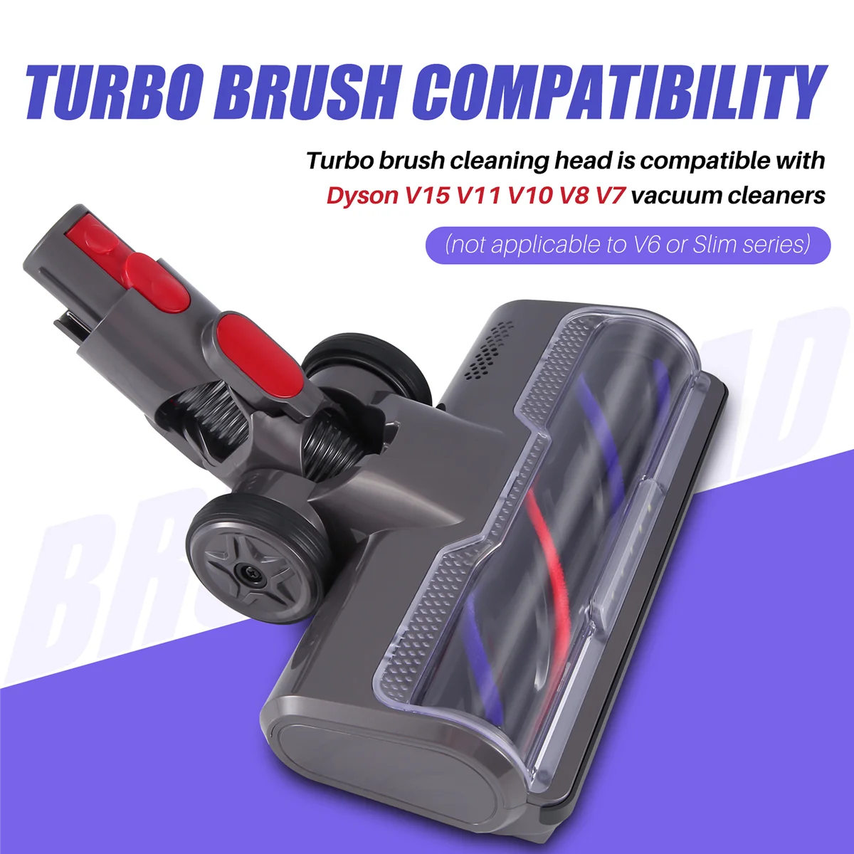 Brush for Dyson V7 V8 V10 V11 V15 Vacuum Cleaner Electric Brush with Direct Drive Motor Head Turbine Brush Floor Brush#A66K