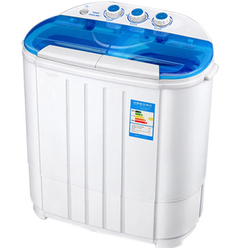 Double Tub Mini Washing Machine Small Semi-Automatic Double Tub Washing Machine Washing All-In-One