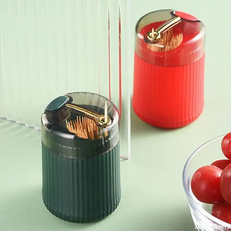 Pop-up Automatic Toothpick Dispenser Creative press-on, self-ejecting toothpick jar Household Toothpick Holder Organizer