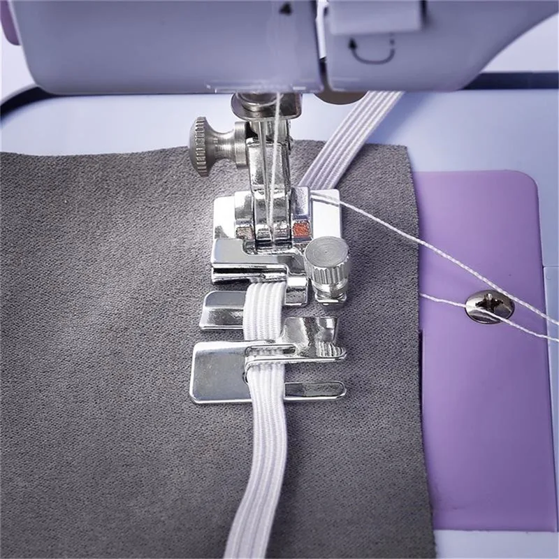 1/10PCS Domestic Sewing Machine Parts Foot Presser Foot Rolled Hem Feet Elastic Cord Band Fabric Stretch DIY Sewing Accessories