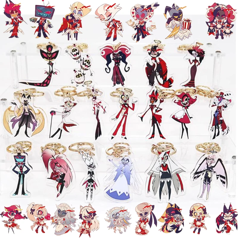 

Hemera@Helluuuva Boss Hazzbin2 Alastor Cosplay Vaggie Keychains Acrylic Figures Charlie Desktop Standing Sign Model Pendant