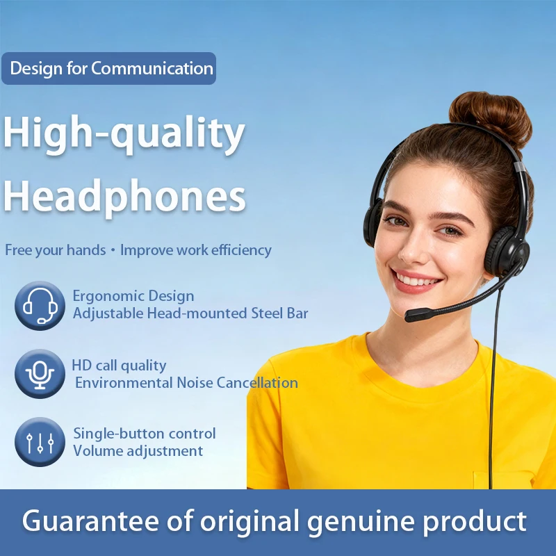 

CS12 call center headset,ENC Noise Reduction，Comfortable communication office，For desktop computers/cell phones/IP phones