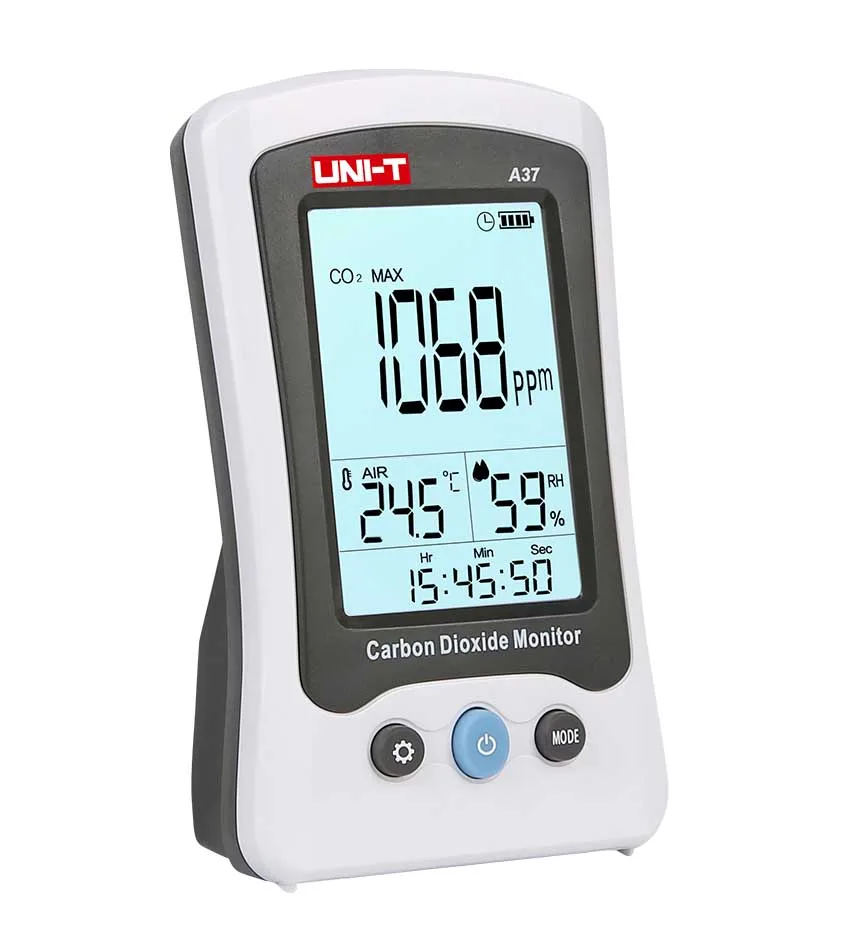 UNI-T A37 Digitale Kooldioxide Detector Laser Luchtkwaliteit Monitor Monitoring Tester CO2 Meter Detectie CO2 Detectie