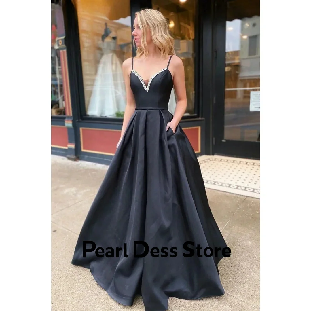 

Black ball dress with shiny beaded satin formal occasion bridal dress Vestidos De Noche