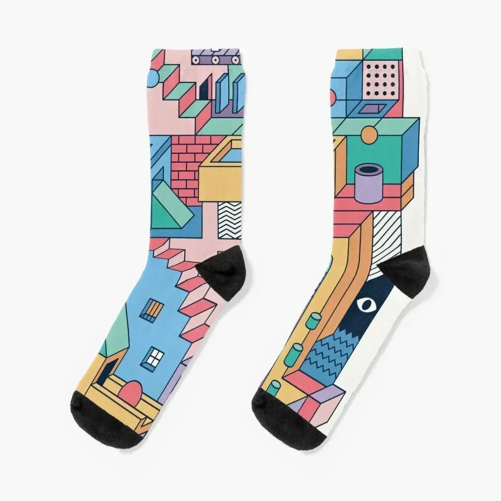 80's Escher Socks hockey sport Run Toe sports Men's Socks Women's