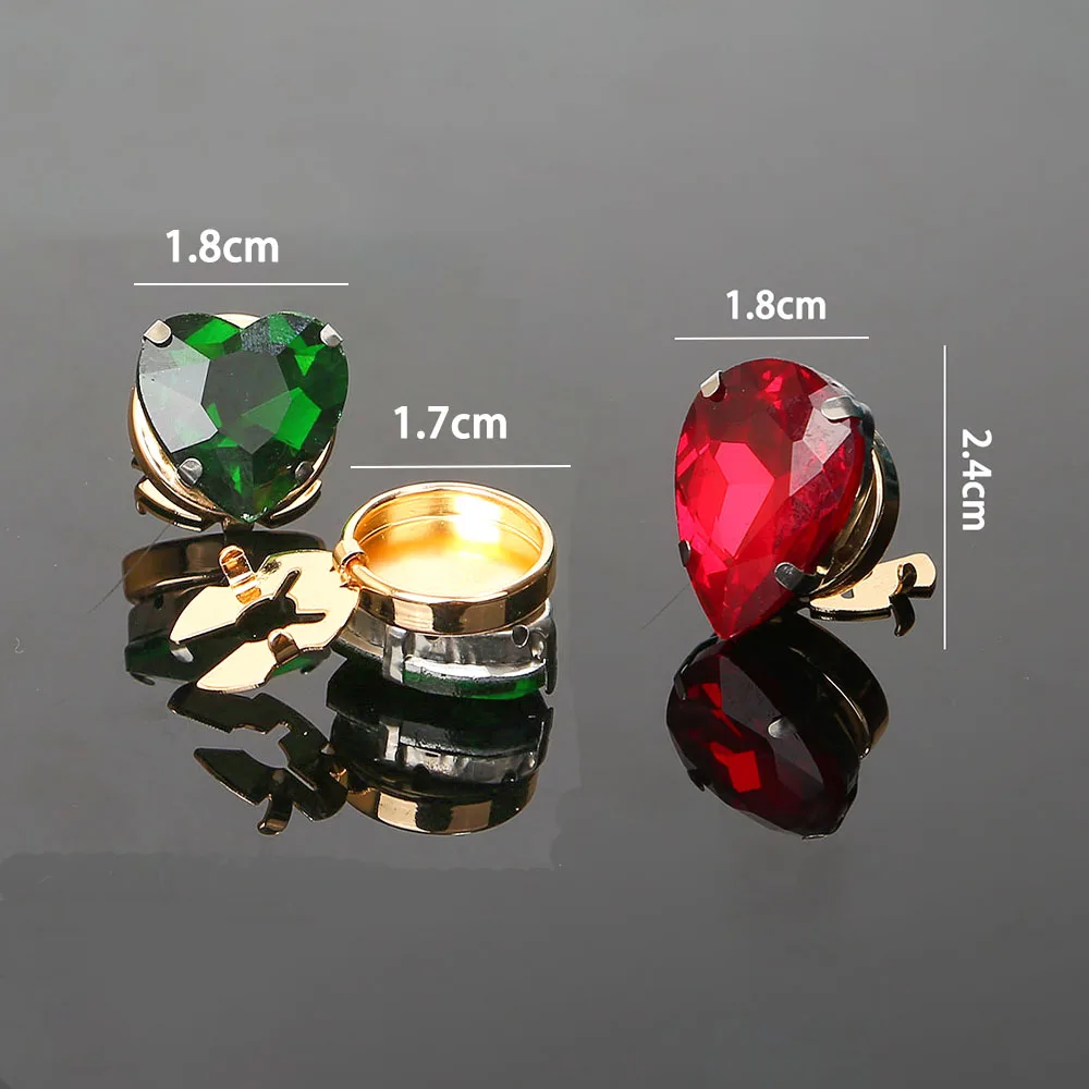 2pcs DIY Crystal Glass Buttons Cute Shirt Button Cover Decoration Women\'s Rhinestone Cufflinks Clothing Accessory for Dresses