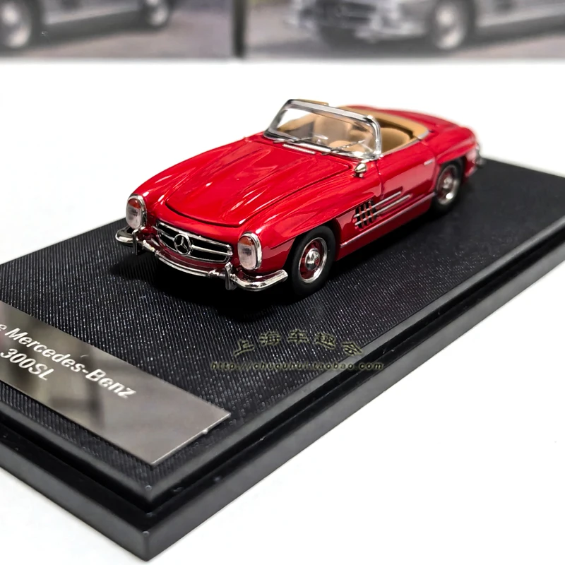 Model samochodu Benz 300SL Convertible w skali 1:64, odlewany z metalu, z otwieranymi przednią i tylną maską, kolekcjonerski model ze stopu, zabawka, prezent, pamiątka, ekspozycja.