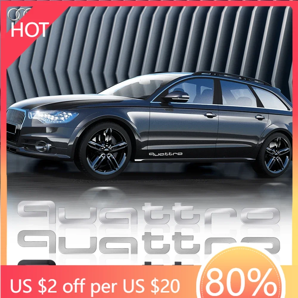 

2025 Горячий 3D алюминиевый Стайлинг автомобиля Quattro Эмблема Кузов Задний багажник Декоративная наклейка для Audi S A3 A4 B8 8P 8V B6 A5 A6 C7 Q5 B9 B