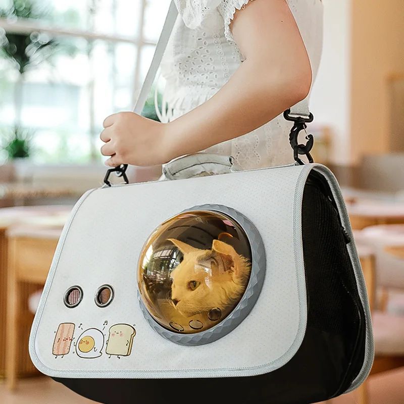 Portable cat bag Transparent outing bag Crossbody pet bag Cat handbag Pet backpack