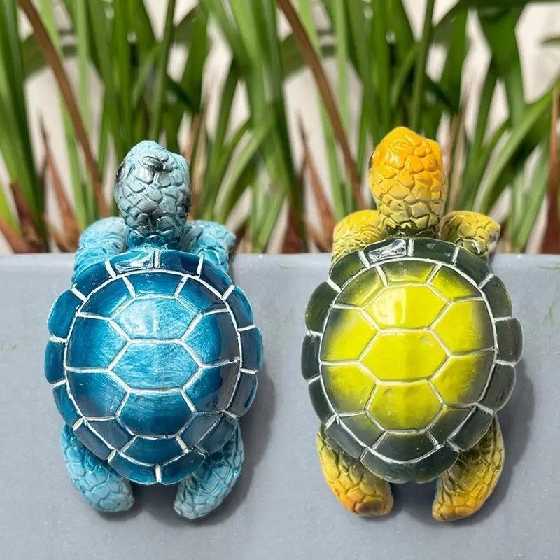 Tortoise Flower Pot Hugger Cute Resin Planter Pot Hanger Tortoise Flower Pot Hugger Sea Animal Figurine Yard Ornaments Climbing