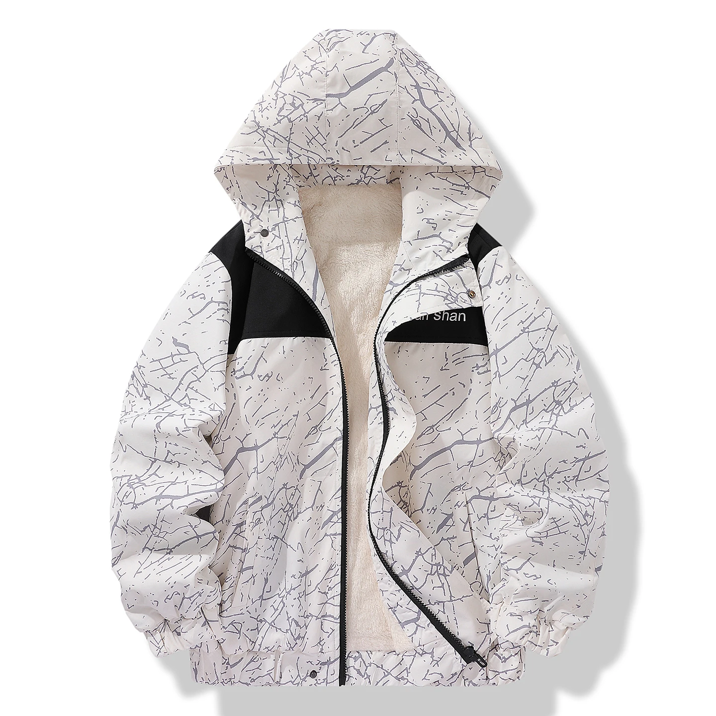 

Мужская утепленная повседневная куртка на флисовой подкладке, осенне-зимняя модная молодежная брендовая одежда, куртка с воротником-бомбером на молнии