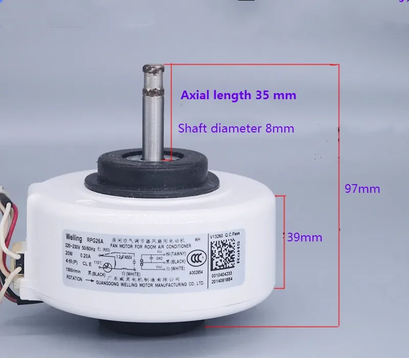 For Haier air conditioning Original internal motor RPG26A KSFD-20B 0010404233 Reverse rotation 20w motor