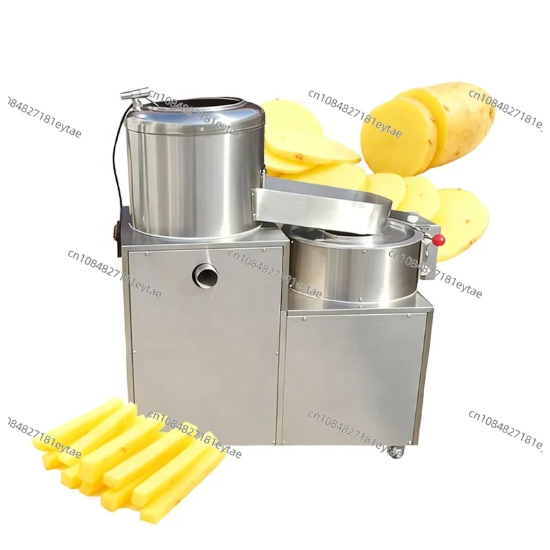 Multi-Functional Automatic Potato Peeling And Dicing Machine for French Fries - Efficient Slicing And Cleaning Kitchen Appliance