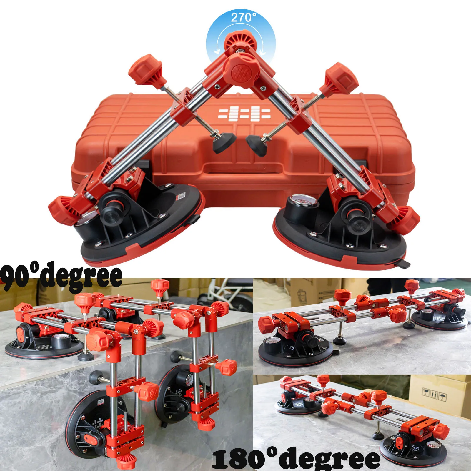 Imagem -02 - Graus Multifunction Pedra Setter Vácuo Ventosa para Granito Telha de Vidro Bancada de Mármore sem Emenda Instalação 0270
