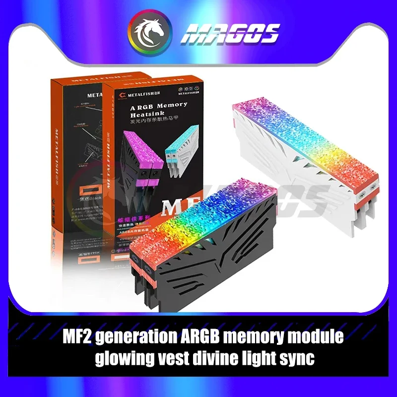 Computer RAM Heatsink 5V ARGB MOBO AURA SYNC, Diamond RGB Flow Style, Memory Stick Armor Vest For DDR 3 4 5 Universal