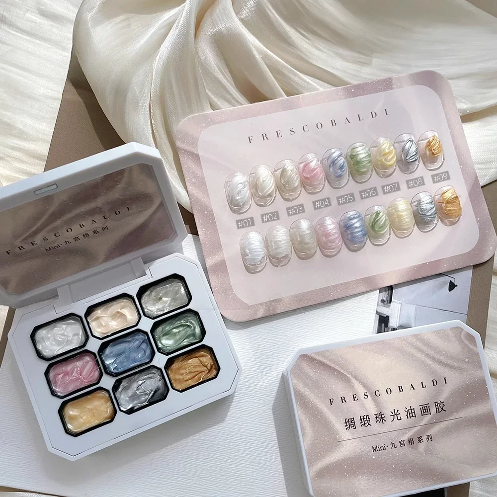 

9Colors Satin Pearlescent Oil Painting Texture Gel Three-Dimensional Modeling Gel For Carving Drawing Creative Nail For Manicure