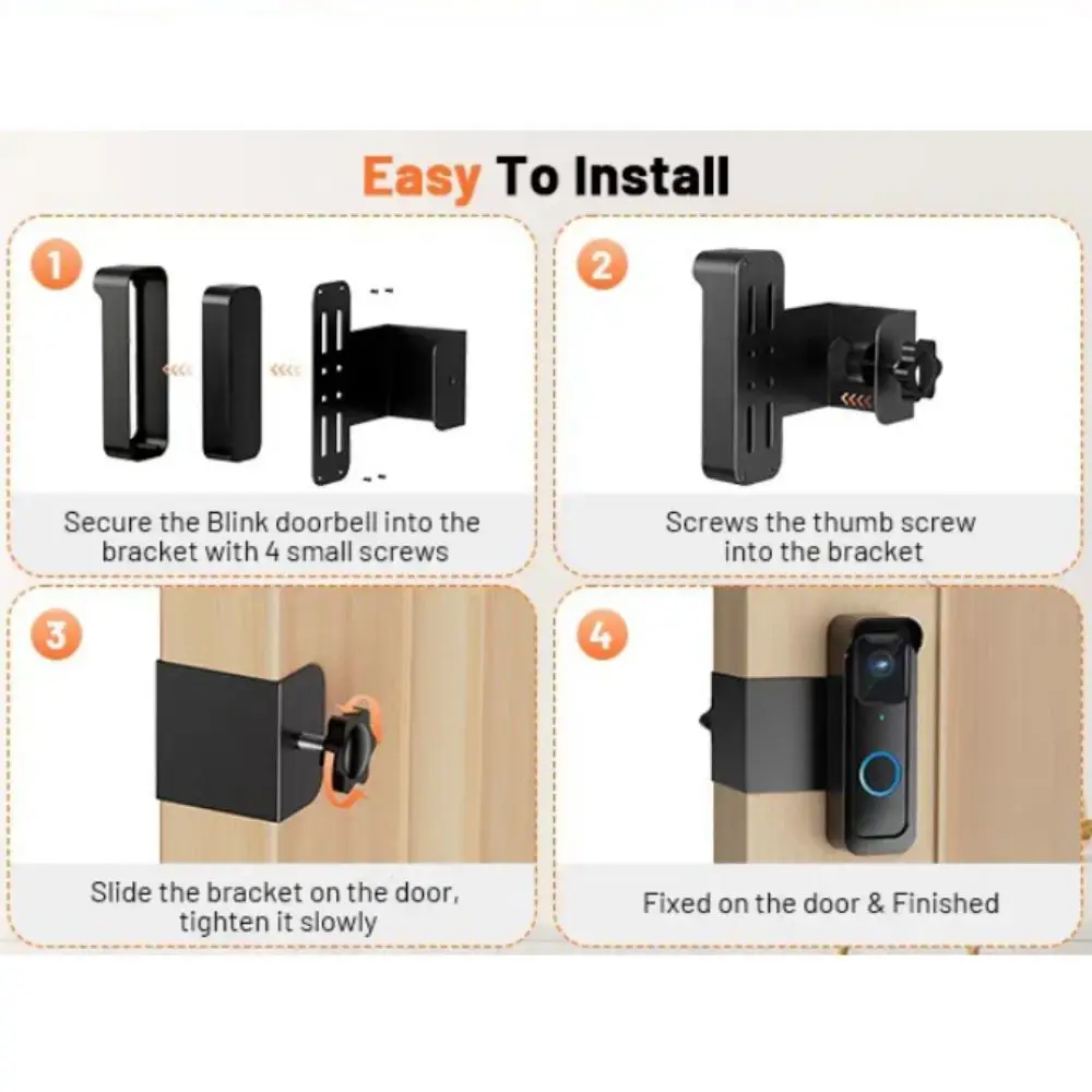 Anti-Theft Design Video Doorbell Mount Flashing Feature Weather Protection Anti-Theft Mount Mounting Bracket Outdoor Use