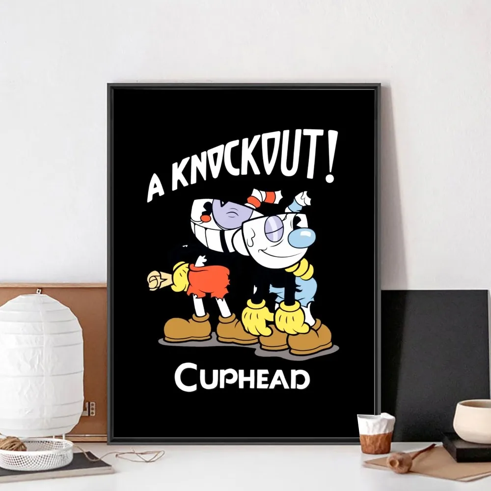 Cartoon Game C-Cuphead Poster No Framed Poster Kraft Club Bar Paper Vintage Poster Wall Art Painting Bedroom Study Stickers