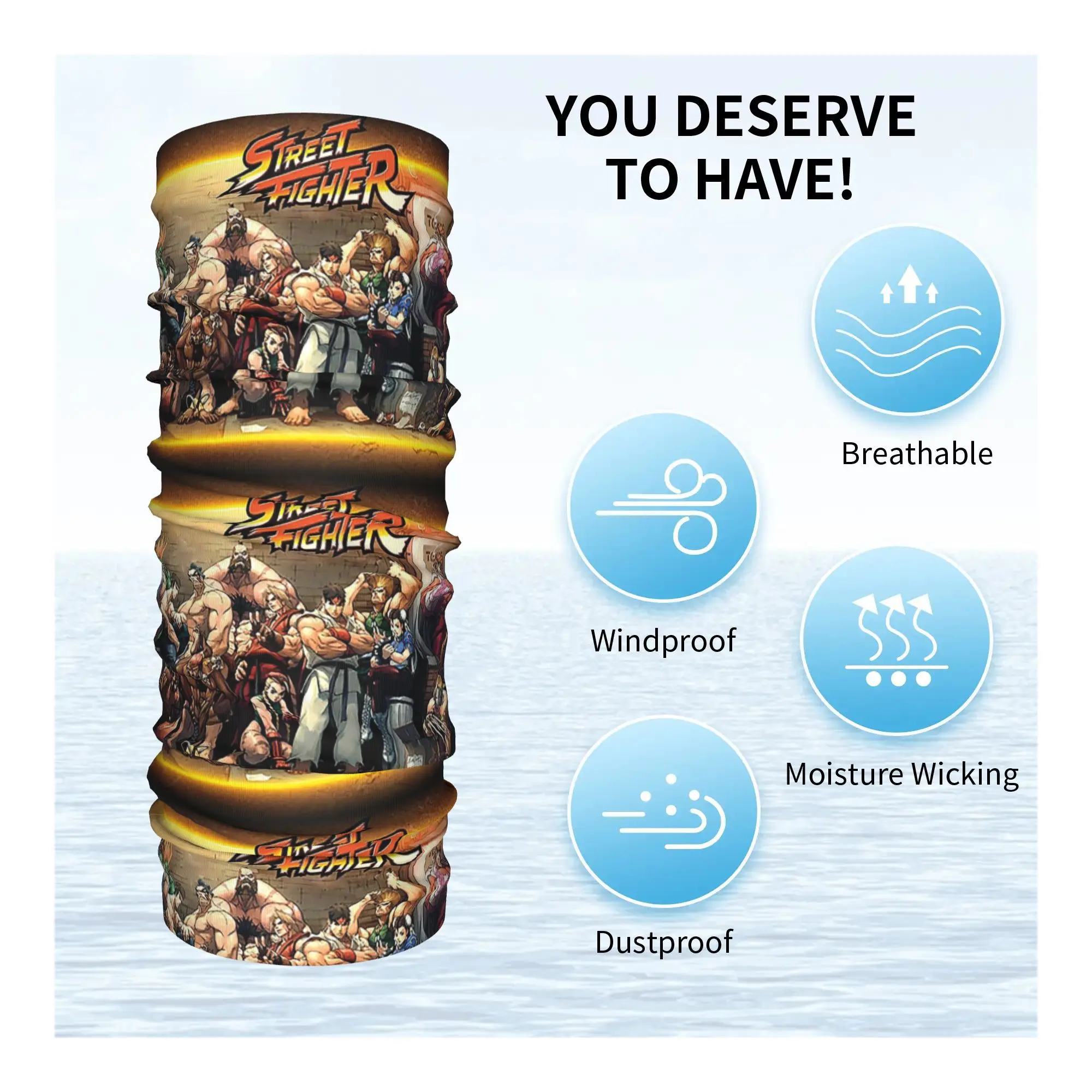 Бандана с побежденными портретами Super Street Fighter, шарф на шею с принтом, теплая повязка на голову для верховой езды для мужчин, женщин, взрослых, моющаяся