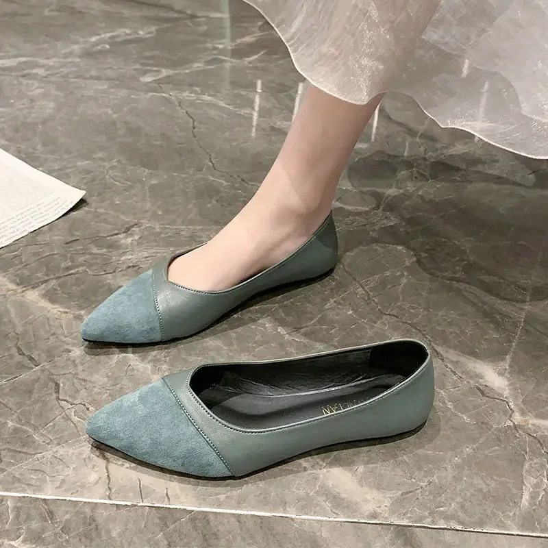 Low Heel Elegant Pointed Toe Woman Flats Non Slip Shoes For Women Hot Trendy Price Trend Cheap Liquidation Clearance