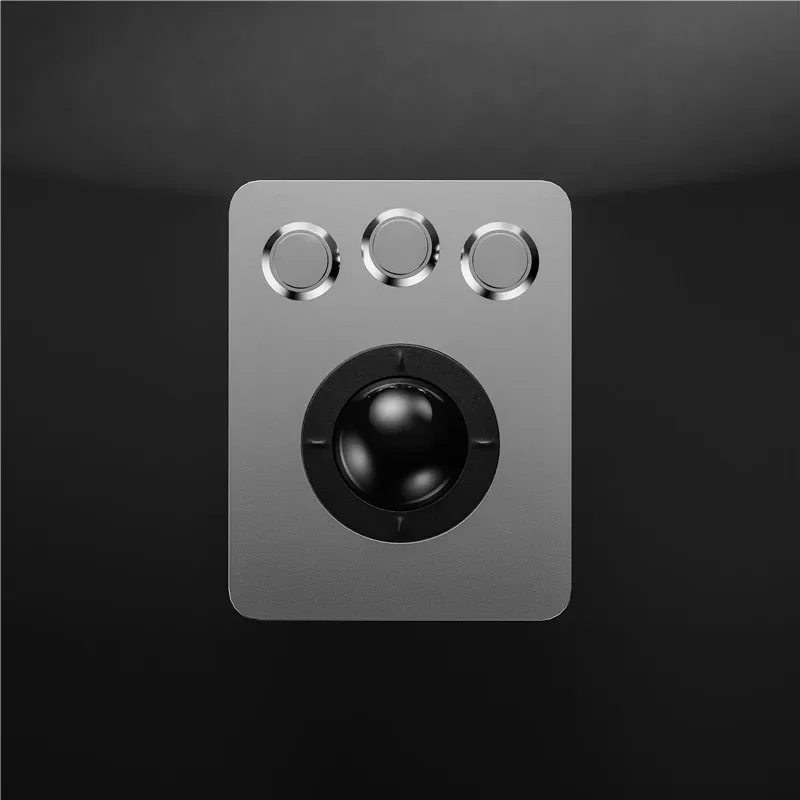 3 Keys Panel Mount Industrial Embedded Trackball Mouse Mechanical 36mm Resin Rollerball