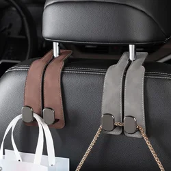 Hidden Car Seat Back Hook Suede Leather Soft Hanging Hook 20kg Load-Bearing Wear-Resistant Rear Row Hanger