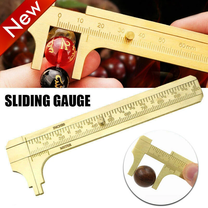 Professional Caliper Mini Brass Measuring Tool for Jewelry Making Crafting Woodworking Model Building Precision Gauge