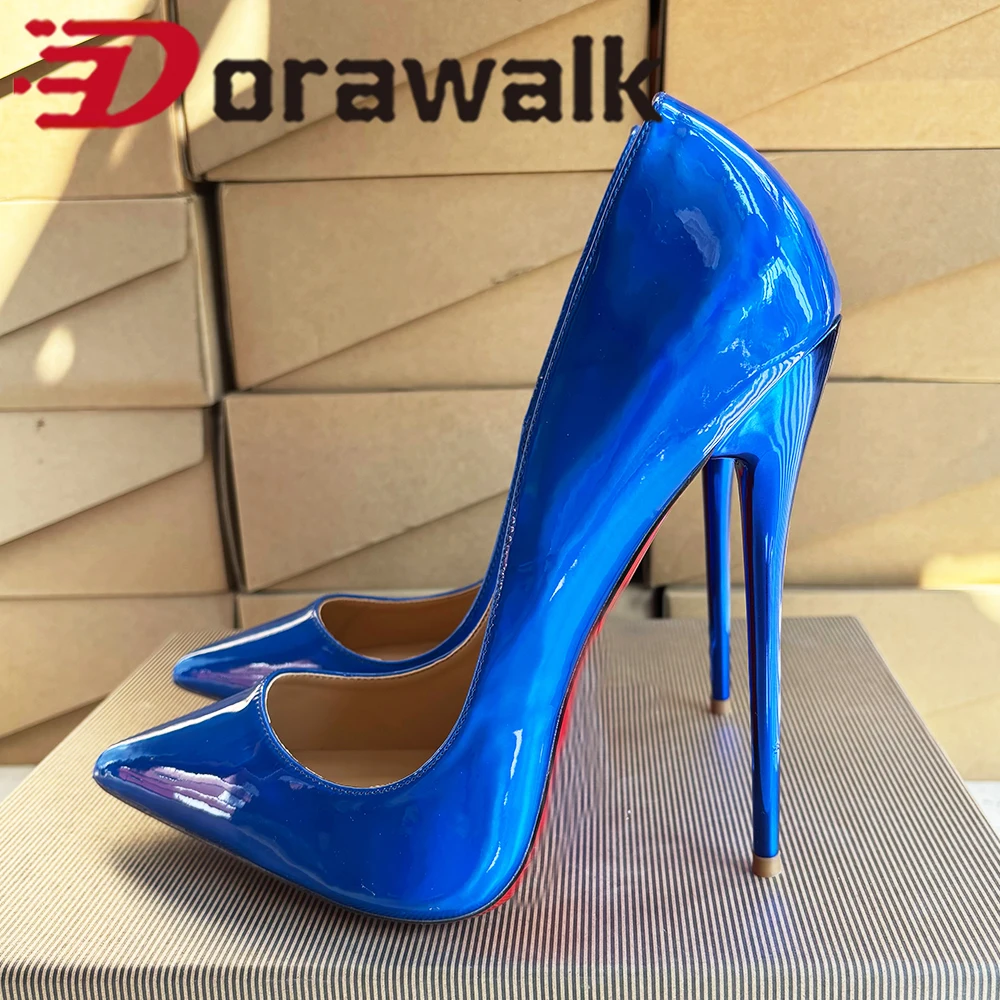 

Chic Designer 16cm Ultra High Heels Blue SEXY Woman Slip on Pumps Cosplay Pointed toe SHOW Stage Model SM Shoes 2026 Newly