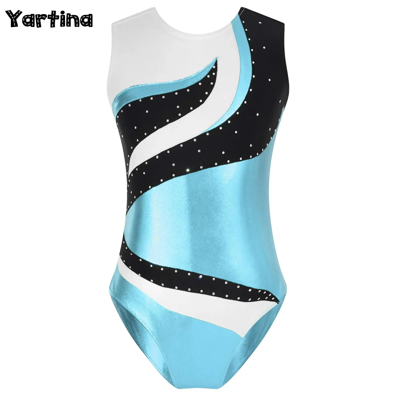 

Kids Girls Artistic Gymnastic Ballet Dance Costume Ballet Leotards Metallic Classic Dancewear Ballet Jumpsuit for Figure Skating