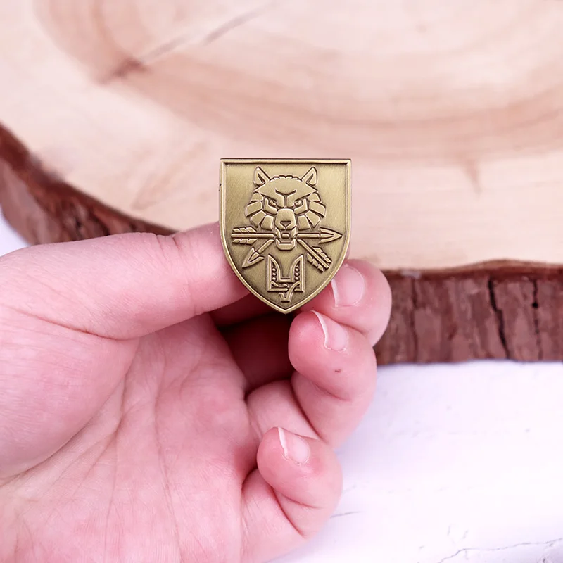 القوات العمليات الخاصة الأوكرانية SOF شعار بروش شارة عسكرية مجوهرات معدنية عتيقة #4