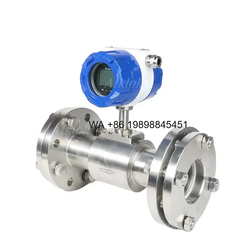 Wmwmnu for 2.5 Inch DN65 Flange Connection 4-20mA Pulse Modbus Output Turbine Flow Meter SS304 Flowmeter for Water