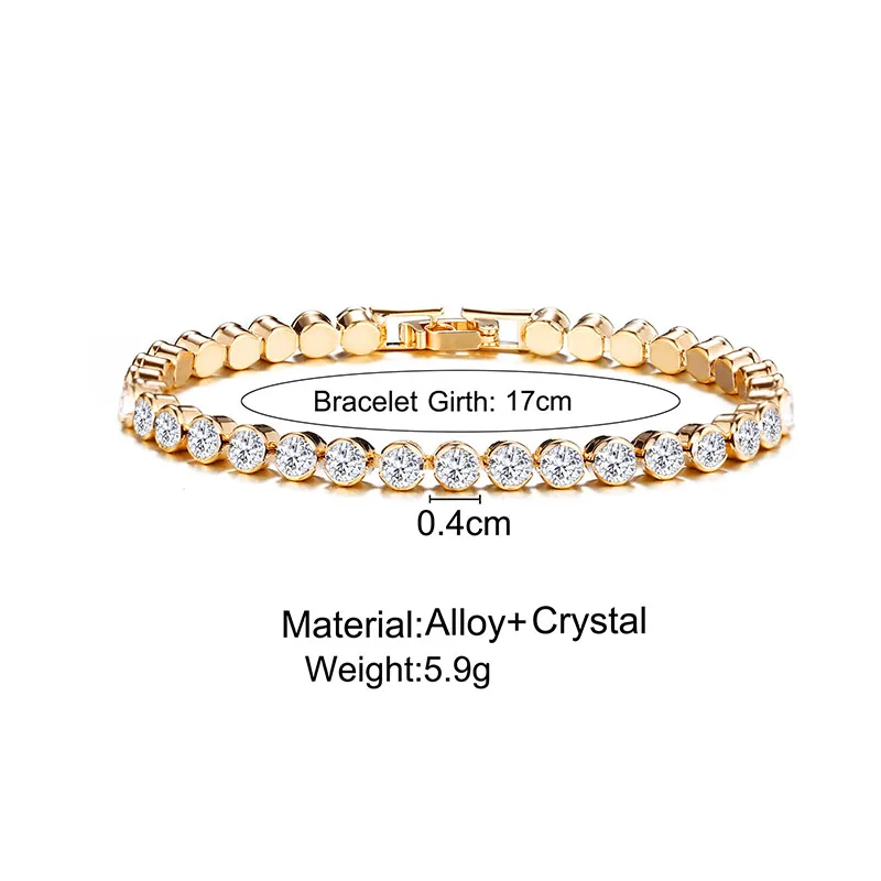 Fashion Gold Silver Color Women Tennis Braclet Valentine's Day Braclet Gift For Her Casual Pulseria Accessories Official Jewelry image 5