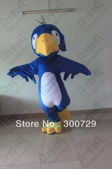 Nieuwe Volwassen Hot Sale Foam Schattige Blauwe Vogel Fancy Cartoon Mascotte Kostuum Pluche Kerst Fancy Dress Halloween Mascotte Kostuum