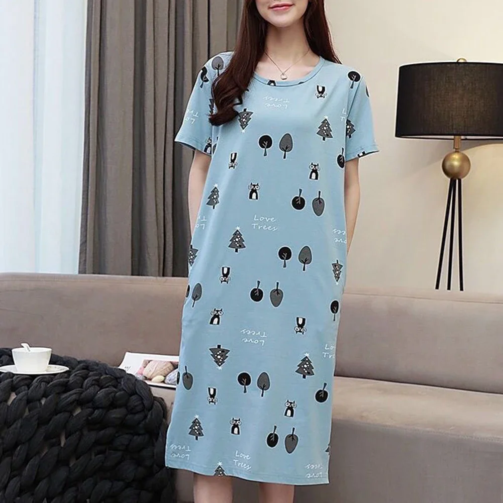 

Casual Wear Sleepwear Womens Pajamas Comfortable Women's Nightgown Home Clothes Thin Short Sleeves All Season Wear
