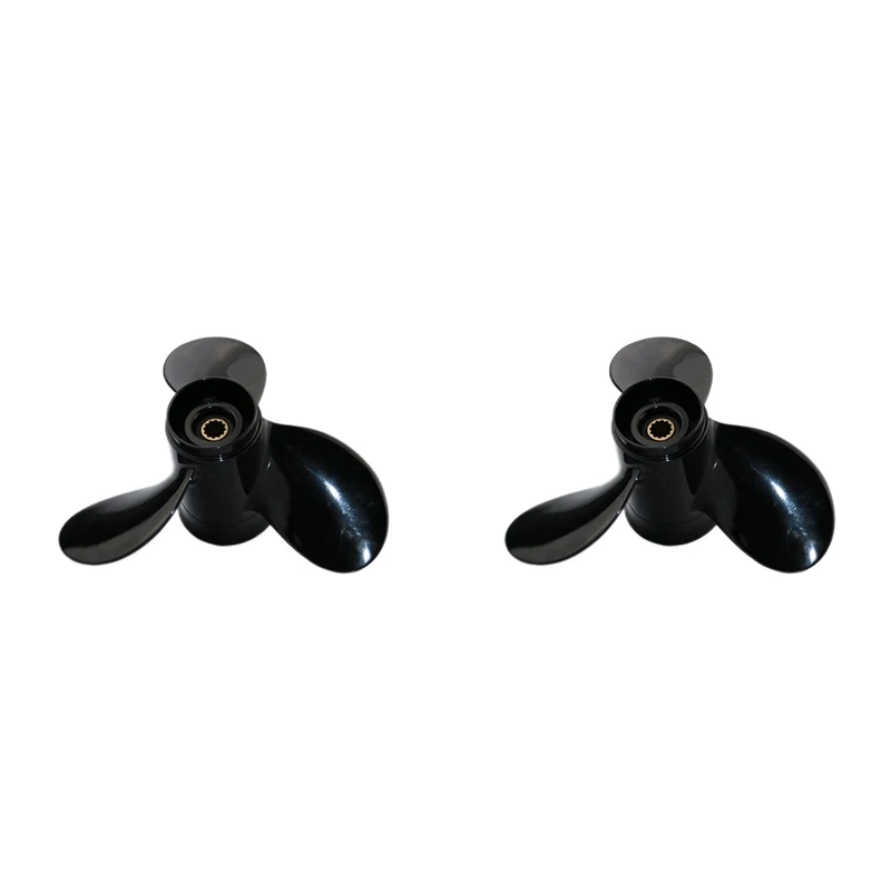 2X Propeller 8.5X7.5 For Tohatsu And Mercury Outboard Engine 8HP 9.8HP 9.9HP MFS8/9.8 12 Tooth Splines 3B2B64515-1