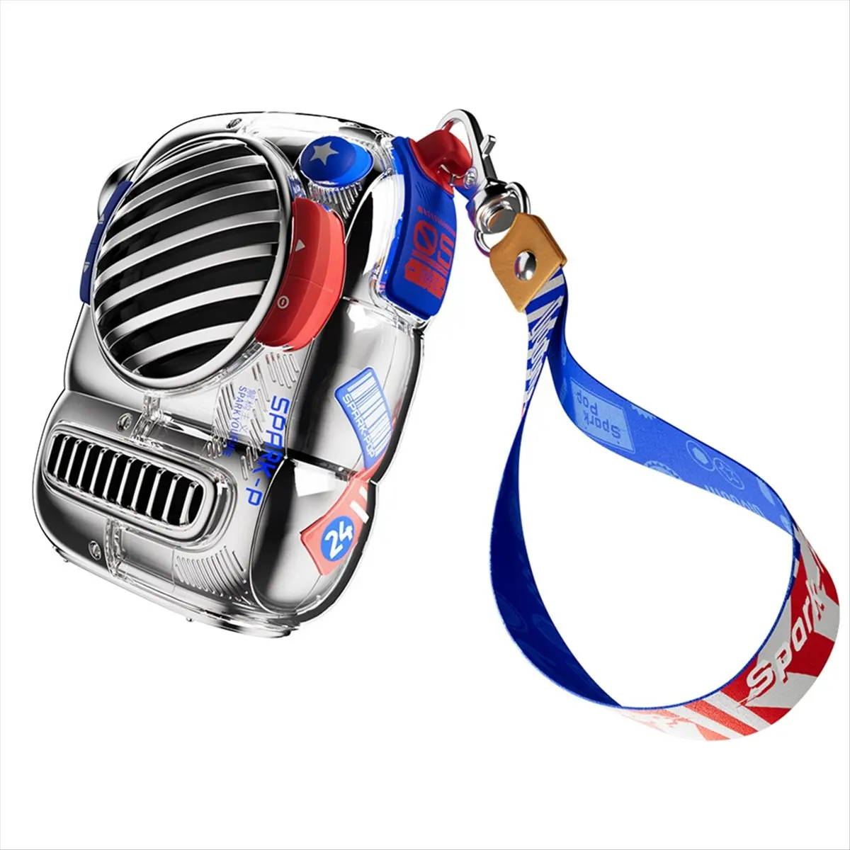 Delighted- Mini Speaker Portable Bluetooth Speaker with Hook Balanced Bass for Camping Hiking Outdoor Blue