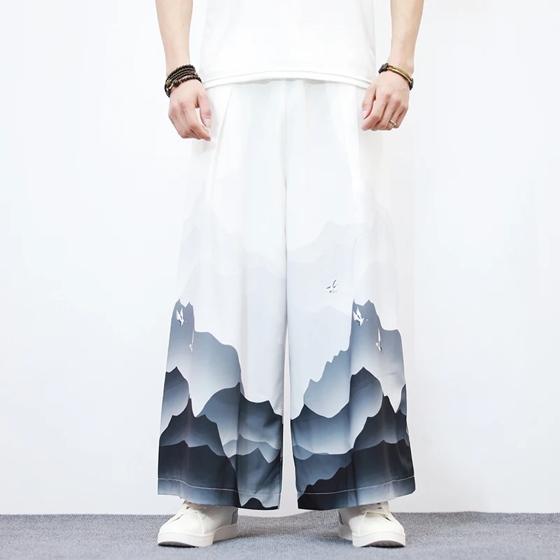 2025 Trendy Men's Summer Floral Print Wide Leg Pants - Breathable Lightweight Casual Beachwear for Outdoor & Daily Fashion M-5XL