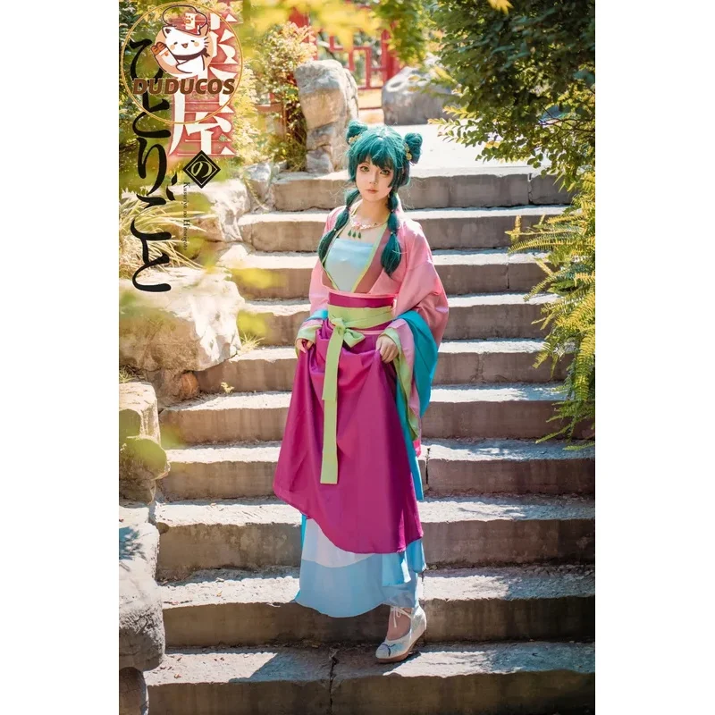 

In Stock Maomao Gardern Dress Pink Cosplay Costume Mao mao Chinese Fairy Apothecary Diaries Kusuriya Hitorigoto Wig