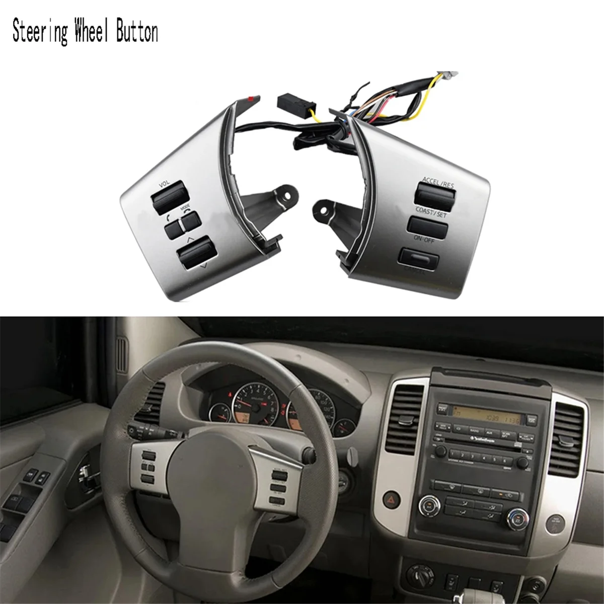 Steering Wheel Button Switch for Nissan Navara Frontier Xterra Pathfinder 05-12 Telephone Volume Cruise Control Button