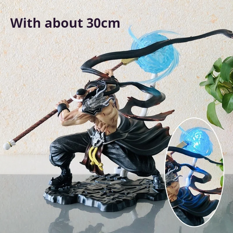 30cm One Piece Anime Figure White Beard Edward Newgate Max Action Figure With Light Collection Statue Decorations Model Toy Gift