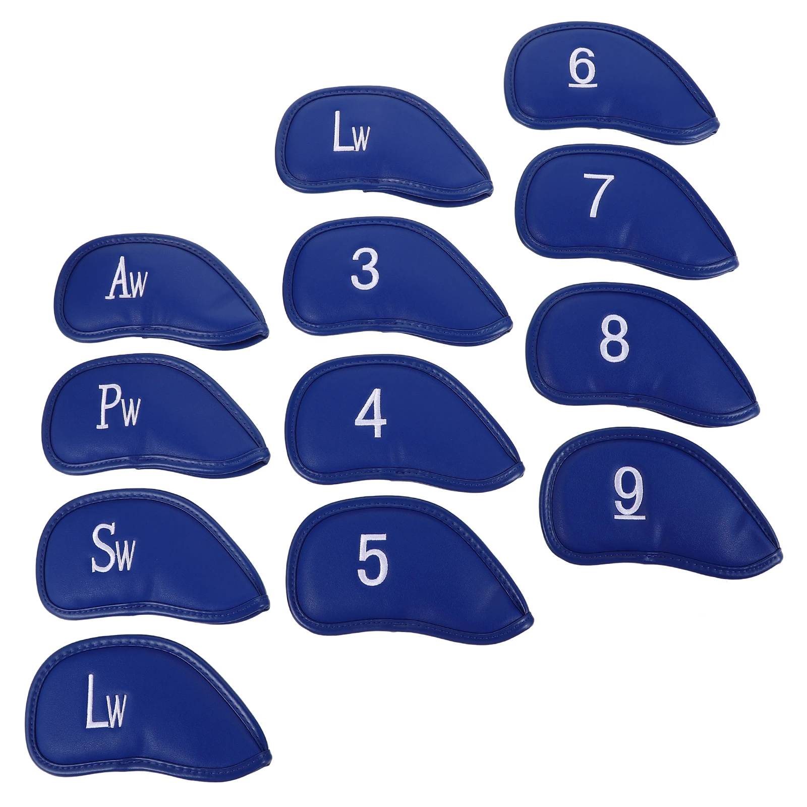 

12 Pcs Thickened PU Club Cover Golf Accessories Head Shape Protective Covers