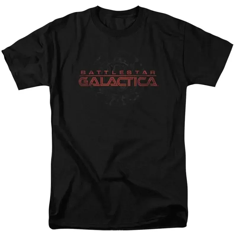 Battlestar Galactica Battered Logo T Shirt Licensed Sci Fi TV Show New Black