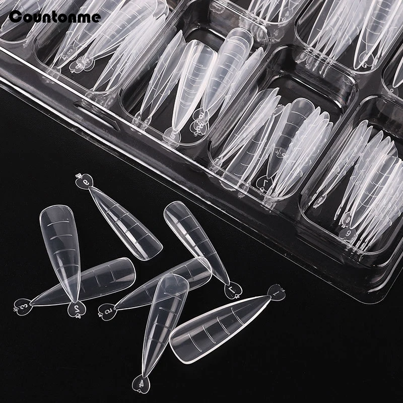 100 szt. Szybkie Formy do Budowania Paznokci, Podwójne Formy do Przedłużania Paznokci, Pełne Pokrycie, Formy do Stylizacji Paznokci, Narzędzie do Budowania Sztucznych Paznokci, Manicure